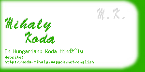 mihaly koda business card